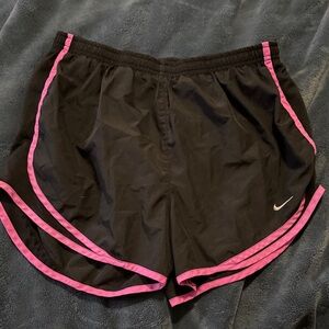 Nike Women's Black Shorts with Pink Accents